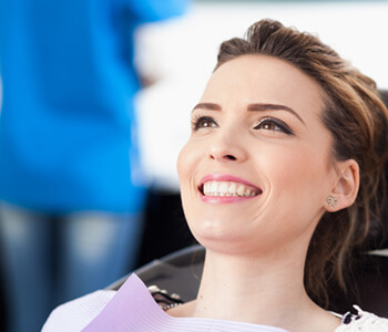 young woman in a dental chair