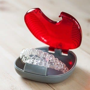 Invisalign trays in carrying case