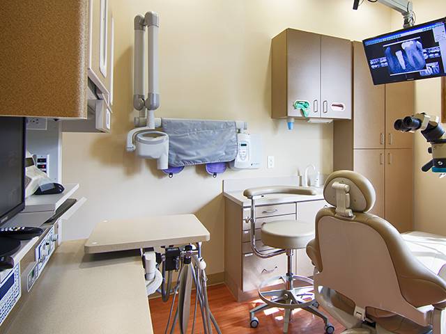 Comfortable dental exam room