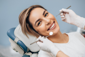 a patient attending their dental checkup