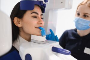 woman having a CT/cone beam scan